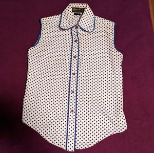 Vintage Polka Top Sleeveless Top